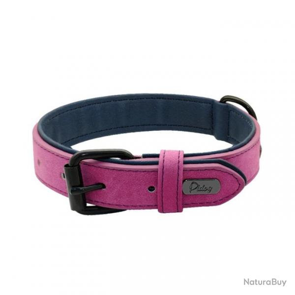 Collier violet en cuir pour chien - LIVRAISON GRATUITE