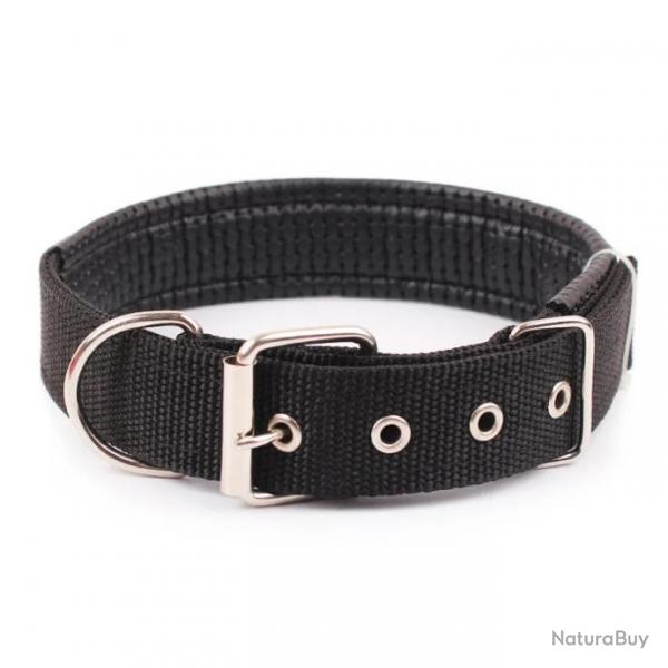 Collier pour chien en nylon noir - LIVRAISON GRATUITE