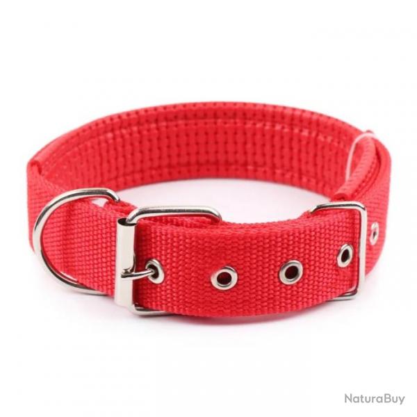 Collier pour chien en nylon rouge - LIVRAISON GRATUITE