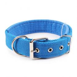 Collier pour chien en nylon bleu - LIVRAISON GRATUITE