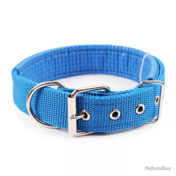 Collier pour chien en nylon bleu - LIVRAISON GRATUITE