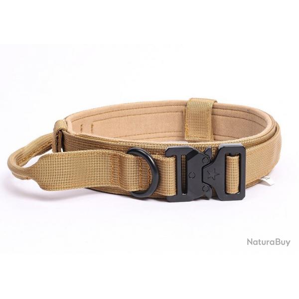 Collier pour chien type militaire beige