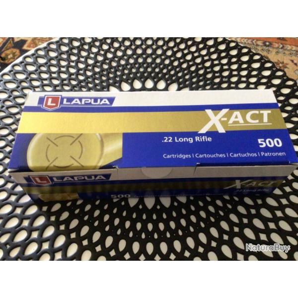 Carton de 10 boites de 50 balles Lapua X-act 22 lr