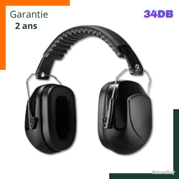 Casque anti bruit SNR 34dB, pliable et compact, réduction du bruit certifiée CE et ANSI