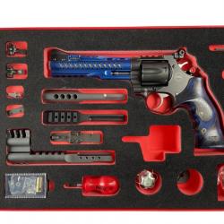 KORTH - Révolver Super Sport GTA bleu cal .357 Mag 6 JWilson Grip black/red incl Perfo kit