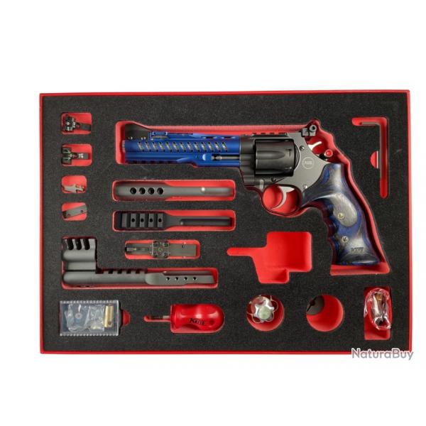 KORTH - Rvolver Super Sport GTA bleu cal .357 Mag 6 JWilson Grip black/red incl Perfo kit