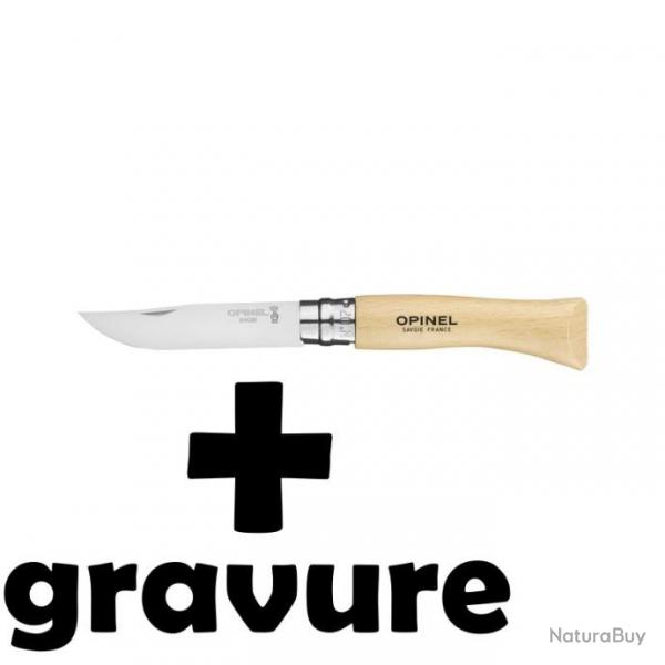 Couteau Opinel N7 inox avec gravure