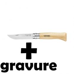 Couteau Opinel N°8 inox avec gravure