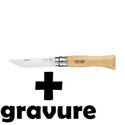 Couteau Opinel N°9 inox avec gravure