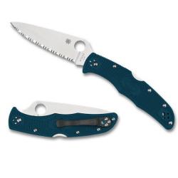 C10FSK390-Couteau de poche denté Spyderco Endura 4 K390 bleu