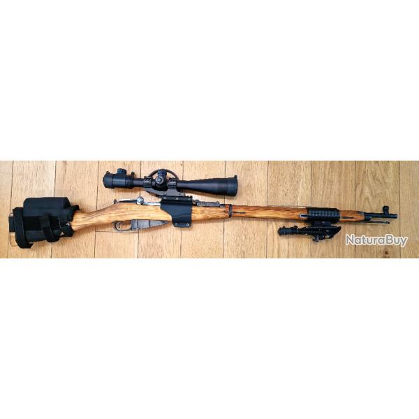 Kit daptateur droit + collier monobloc Lunette + Appuie joue + adaptateur + bipied - Mosin Nagant