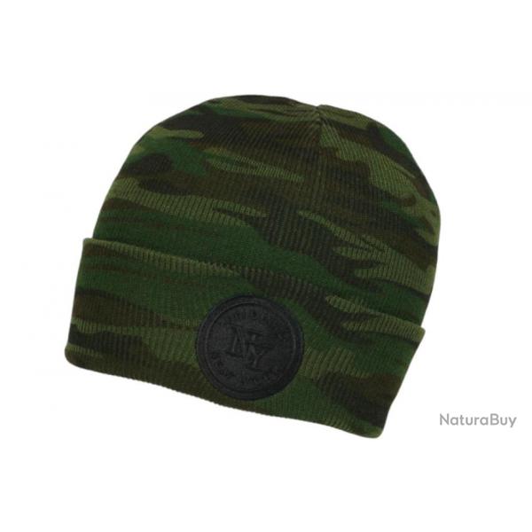 Bonnet New York Camouflage Armee en Laine Patch Noir Original Broadyx Taille unique Vert