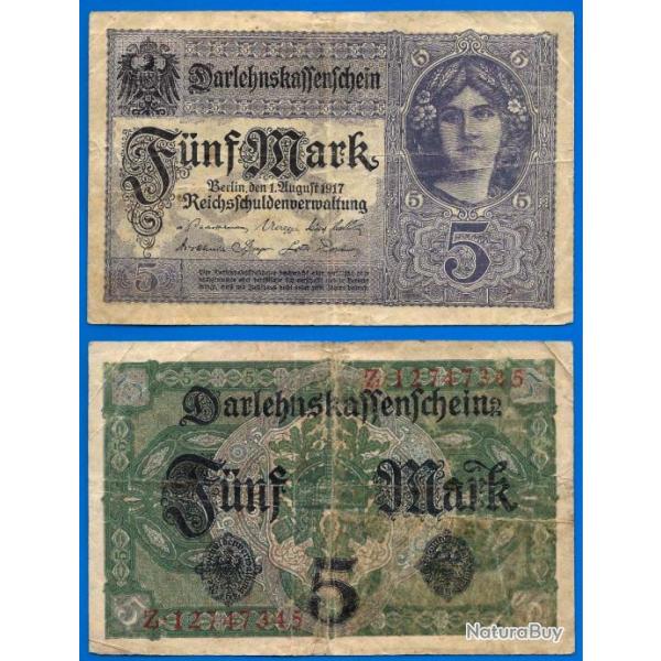 Allemagne 5 Mark 1917 Serie Z Billet