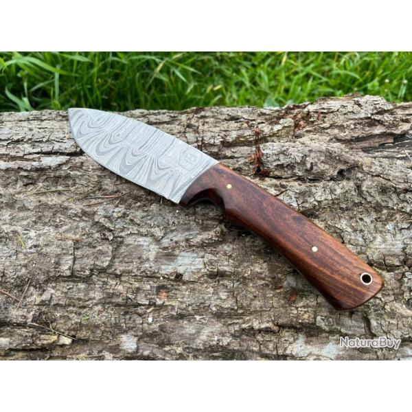 Couteau Bushcraft LLF 24,5cm damas enchere