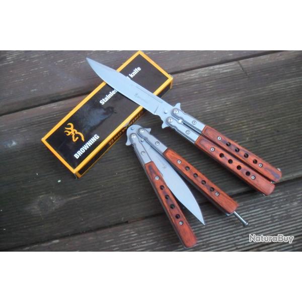 Couteau Papillon Balisong 23 Cm Lame Acier Adonise Sport Combat