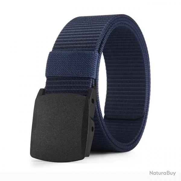 Ceinture en nylon Boucle automatique tactique 150 cm Grande taille Bleu