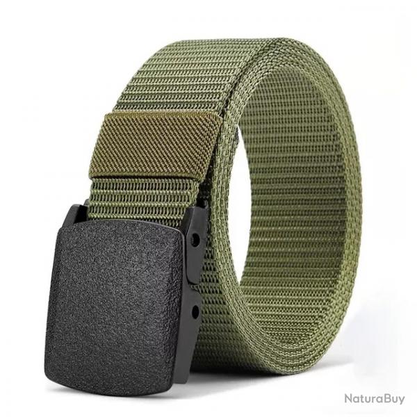 Ceinture en nylon Boucle automatique tactique 150 cm Grande taille Vert