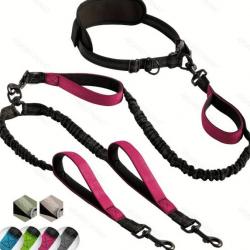 Laisse coupleur pour chiens couleur rose - LIVRAISON GRATUITE