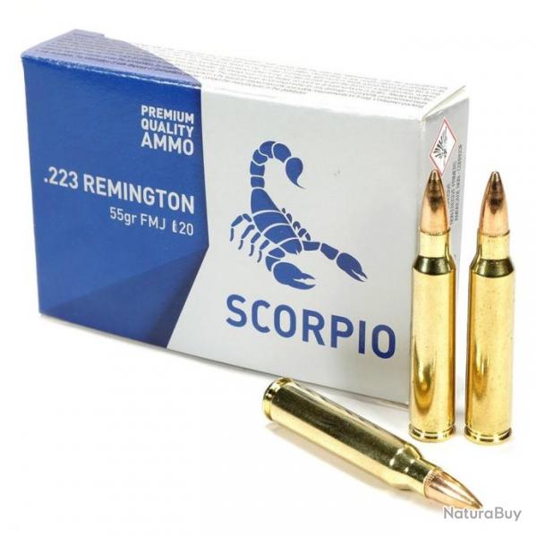 20 munitions STV SCORPIO 223 rem FMJ 55 grains