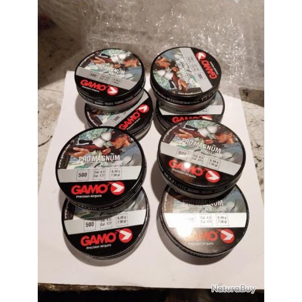 8 boites x 500 Plombs diabolos gamo pro magnum 4.5 mm