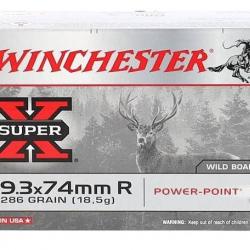 WINCHESTE CAL .9.3X74R, POWER-POINT - 18.5GRAMMES