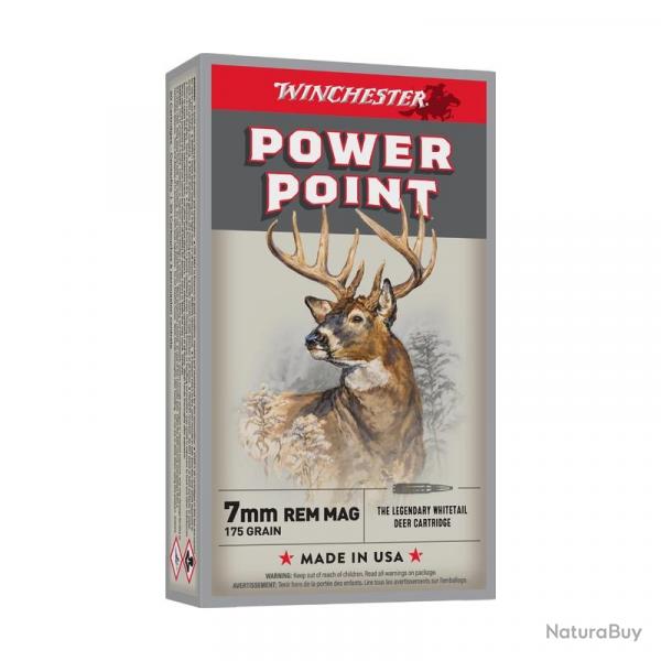 WINCHESTER CAL .7MM REM MAG, POWER POINT - 11.4GRAMMES
