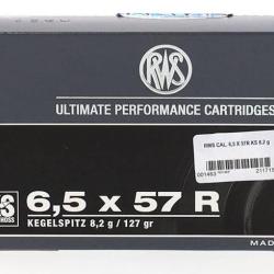 RWS CAL .6,5 X 57R, KEGELSPITZ - 8.2GRAMMES