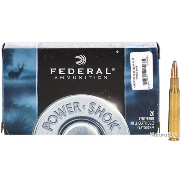 FEDERAL CAL 30-06 SPRG, POWER SHOK -11.7GRAMMES