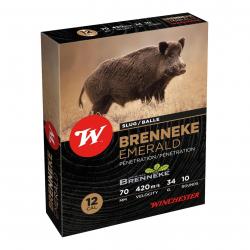 WINCHESTER BRENNEKE EMERALD CAL .12/70 524GR / 15.43 GRAMMES BOITE DE 10