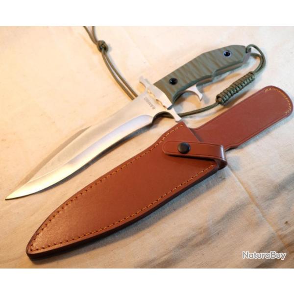 RARE Grand Couteau BOWIE Rambo 5 V Last Blood avec Etui en cuir - ref EBR24RAM005