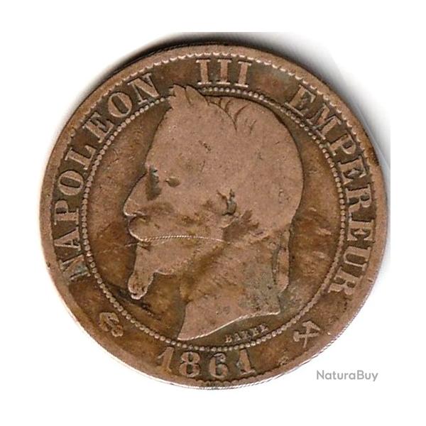 Pice de Monnaie  France Cinq centimes NAPOLEON III 1861 K