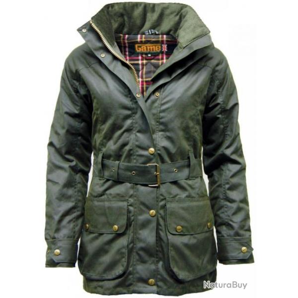 Veste Femme cire antique rembourre  Cantrell Vert