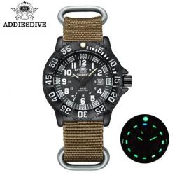 Montre tactique étanche, bracelet marron - LIVRAISON GRATUITE