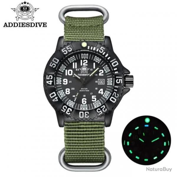 Montre tactique tanche, bracelet vert - LIVRAISON GRATUITE