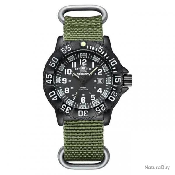 Montre tactique tanche, bracelet vert - LIVRAISON GRATUITE