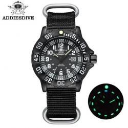 Montre tactique étanche, bracelet noir - LIVRAISON GRATUITE