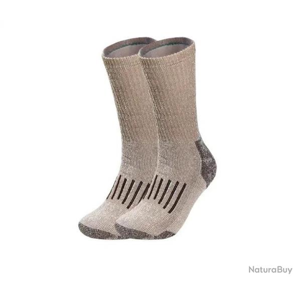 Chaussettes thermiques respirantes marrons - LIVRAISON GRATUITE