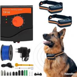 KIT 2 COLLIERS ET CLÔTURE ENTERRÉE POUR 2 CHIENS - 5 NIVEAUX DE STIMULATION - LIVRAISON GRATUITE