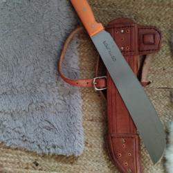 Machette TRUPER, étui en cuir, Origine Mexique