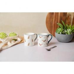 MUGS EN PORCELAINE LIÈVRE ET FAISAN