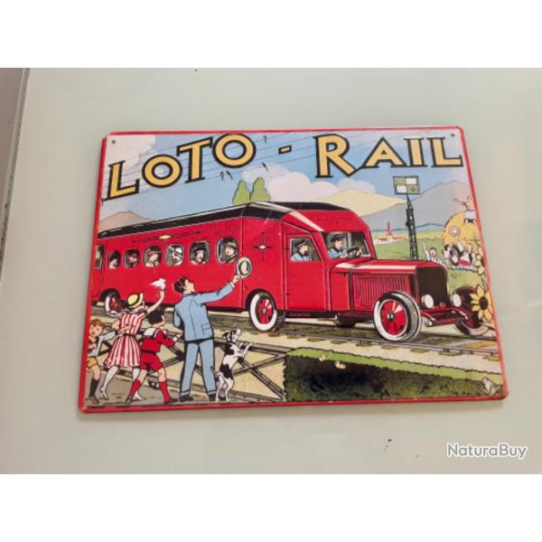 Plaque tle train Lotorail en excellant tat Plaque de dcoration en mtal vintage retro