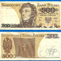 Pologne 500 Zlotych 1982 Europe Centrale Billet