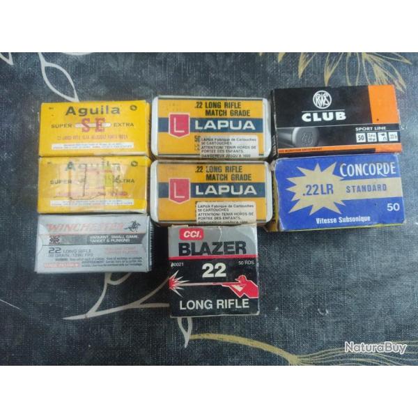 400 MUNITIONS 22 LR A 1 euro SANS PRIX DE RESERVE