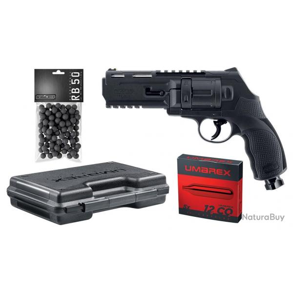 Pack revolver dfense T4E TR50 gen2 cal.50 6Cps 13J + capsules + billes + mallette
