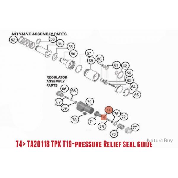 TPX T19-pressure Relief seal guide Comp