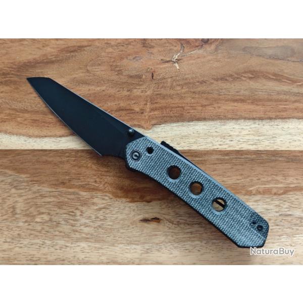 CIVIVI Vision FG, lame noire en acier Nitro V et plaquettes en Micarta vert. C22036-3