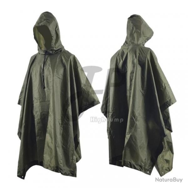 Poncho de pluie impermable vert - LIVRAISON GRATUITE