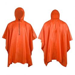 Poncho de pluie imperméable orange - LIVRAISON GRATUITE