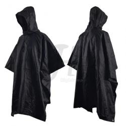 Poncho de pluie imperméable noir - LIVRAISON GRATUITE