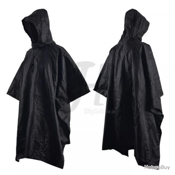 Poncho de pluie impermable noir - LIVRAISON GRATUITE